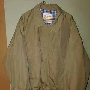 Vintage Mens London Fog Full Zip Jacket Large Reg Light Khaki